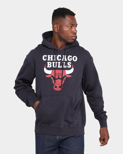 Mitchell & Ness Chicago Bulls Logo Vintage Hoodie Faded Black