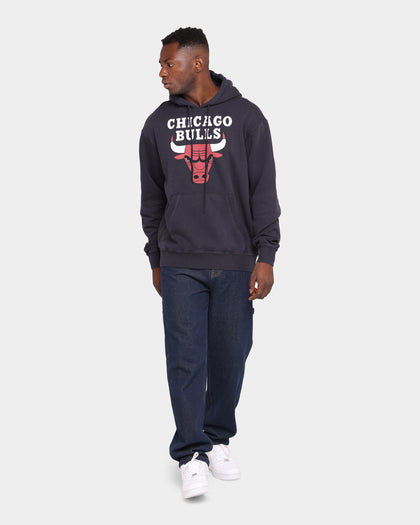 Mitchell & Ness Chicago Bulls Logo Vintage Hoodie Faded Black