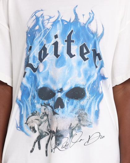 Loiter Ride Or Die Vintage T-Shirt Off White
