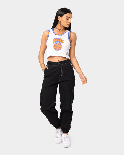 Mitchell & Ness Women's New York Knicks Mesh Crop Tank White