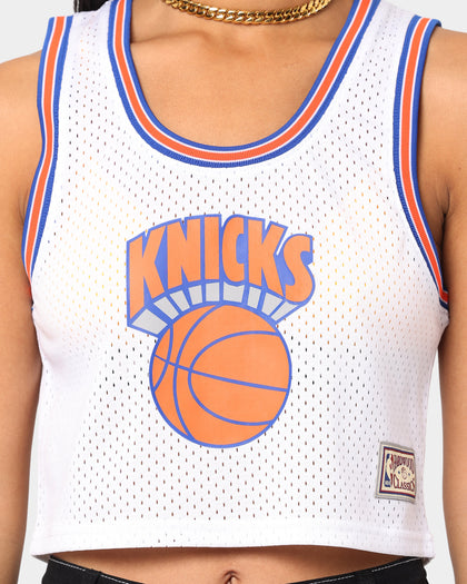 Mitchell & Ness Women's New York Knicks Mesh Crop Tank White