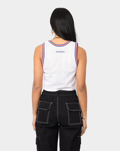 Mitchell & Ness Women's New York Knicks Mesh Crop Tank White
