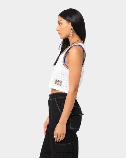 Mitchell & Ness Women's New York Knicks Mesh Crop Tank White