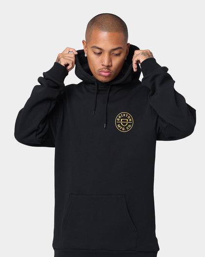 Brixton Crest II Pull Over Hoodie Black/Gold