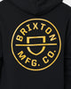 Brixton Crest II Pull Over Hoodie Black/Gold