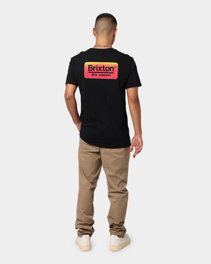 Brixton Palmer Short Sleeve T-Shirt Black/Yellow/Red