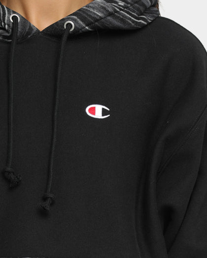 Champion Rev Weave Marble Hoodie Black