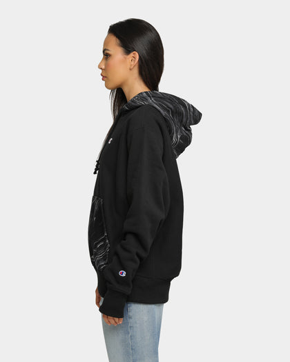 Champion Rev Weave Marble Hoodie Black