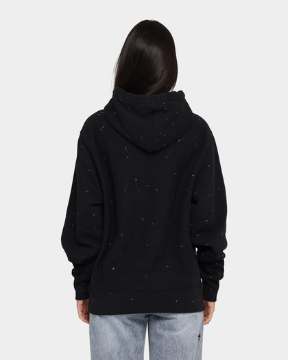 Champion Rev Weave Paint Splatter Hoodie Black
