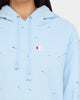 Champion Rev Weave Paint Splatter Hoodie Candid Blue