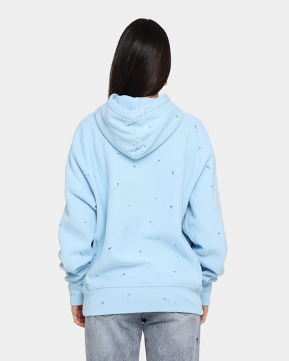Champion Rev Weave Paint Splatter Hoodie Candid Blue