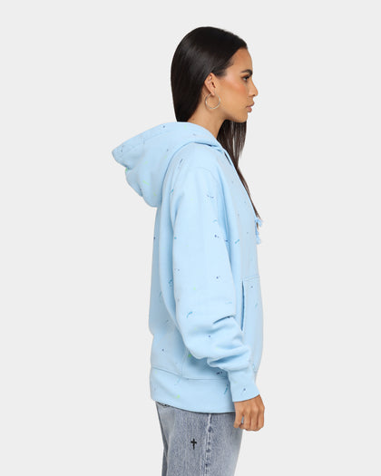 Champion Rev Weave Paint Splatter Hoodie Candid Blue
