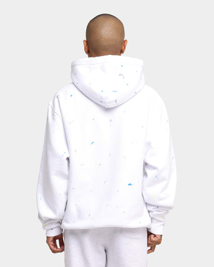 Champion Rev Weave Paint Splatter Hoodie White