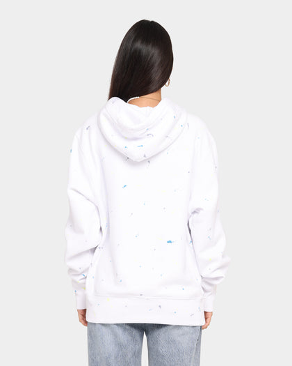 Champion Rev Weave Paint Splatter Hoodie White