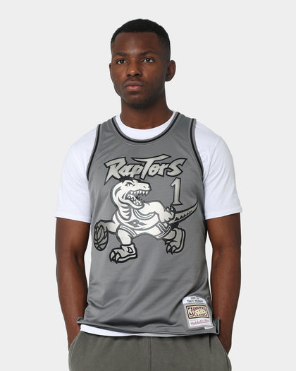 Mitchell & Ness Toronto Raptors Metal Works #1 McGrady Iverson Swingman Jersey Gunmetal