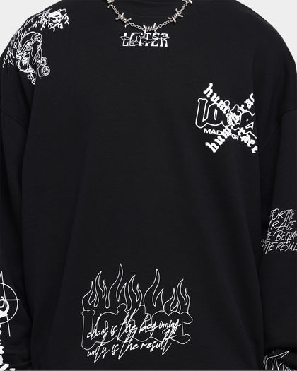 Loiter Chaos Multi Logo Crewneck Black