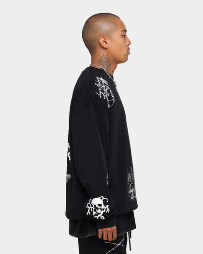 Loiter Chaos Multi Logo Crewneck Black