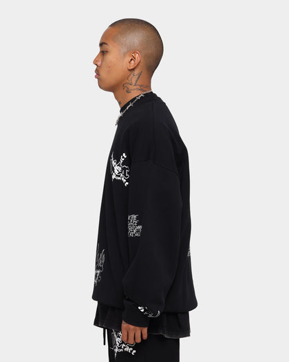 Loiter Chaos Multi Logo Crewneck Black