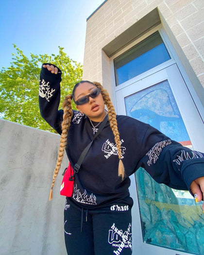 Loiter Chaos Multi Logo Crewneck Black