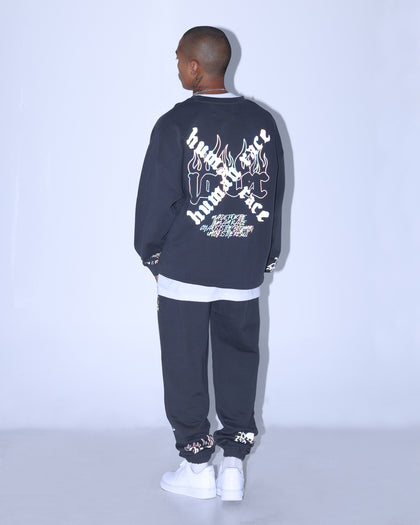 Loiter Reflective Chaos Multi Logo Crewneck Charcoal