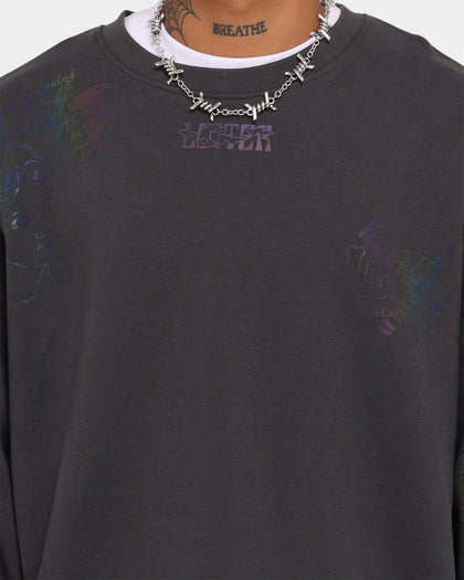 Loiter Reflective Chaos Multi Logo Crewneck Charcoal