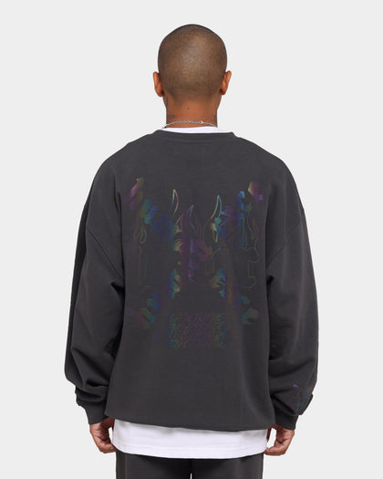 Loiter Reflective Chaos Multi Logo Crewneck Charcoal