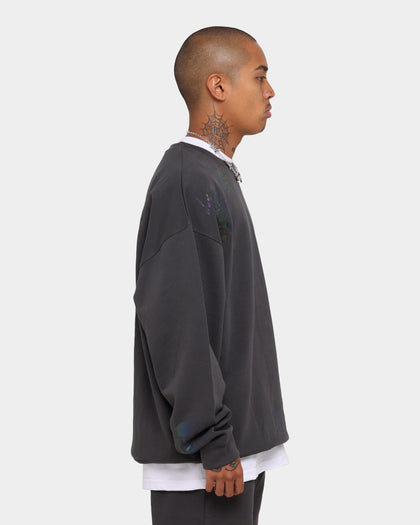 Loiter Reflective Chaos Multi Logo Crewneck Charcoal