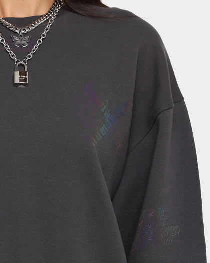 Loiter Reflective Chaos Multi Logo Crewneck Charcoal