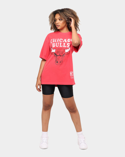 Mitchell & Ness Chicago Bulls Oversized TM CLR Logo T-shirt Faded Red