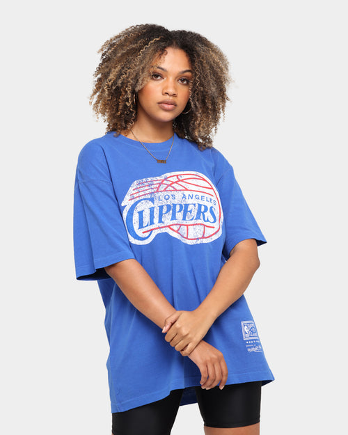 Mitchell & Ness Los Angeles Clippers Oversized TM CLR Logo T-shirt Faded Blue