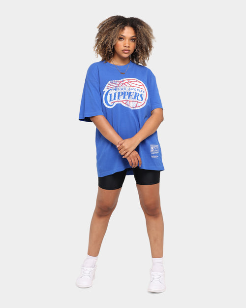 Mitchell & Ness Los Angeles Clippers Oversized TM CLR Logo T-shirt Faded Blue