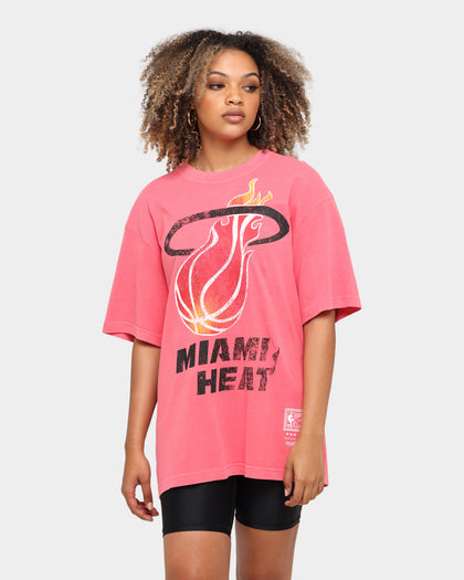 Mitchell & Ness Miami Heat Oversized TM CLR Logo T-shirt Faded Pink