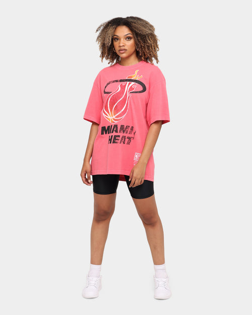 Mitchell & Ness Miami Heat Oversized TM CLR Logo T-shirt Faded Pink