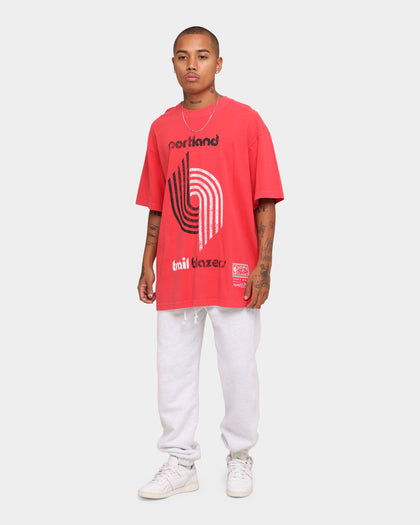 Mitchell & Ness Portland Trail Blazers Oversized TM CLR Logo T-shirt Faded Red