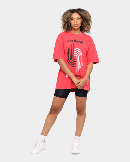 Mitchell & Ness Portland Trail Blazers Oversized TM CLR Logo T-shirt Faded Red