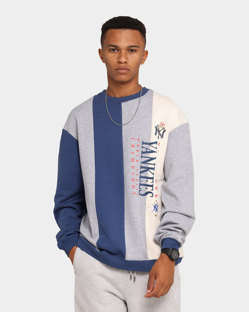 Majestic Athletic New York Yankees Vertical Panelled Crew Ensign Blue