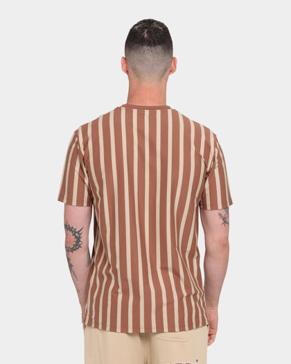 Carré Script Stripe Classique Short Sleeve T-Shirt Brown