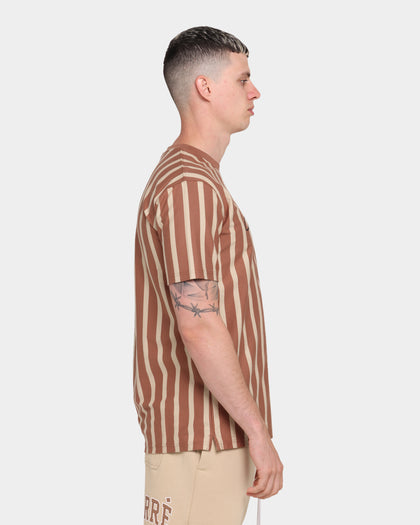 Carré Script Stripe Classique Short Sleeve T-Shirt Brown