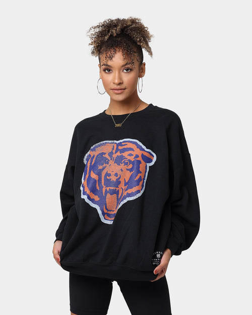 Mitchell & Ness Oversized Extra Large Print Chicago Bears Crew Vintage Black