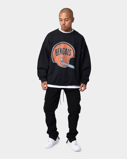 Mitchell & Ness Oversized Extra Large Print Cincinnati Bengals Crew Vintage Black