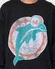 Mitchell and Ness Miami Dolphins Oversized Extra Large Print Crewneck Vintage Black