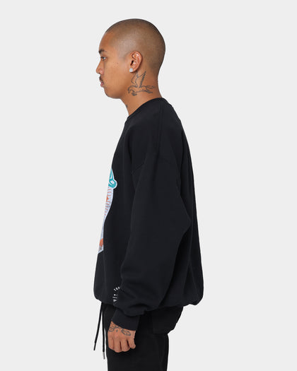 Mitchell and Ness Miami Dolphins Oversized Extra Large Print Crewneck Vintage Black