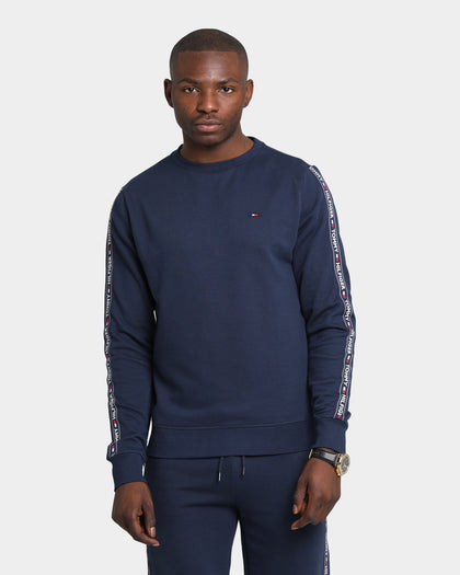 Tommy Jeans Terry Long Sleeve Track Top Navy Blazer