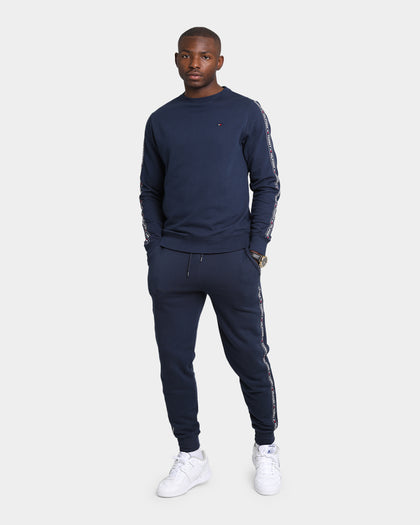 Tommy Jeans Terry Long Sleeve Track Top Navy Blazer