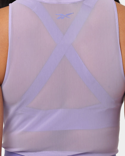 Reebok Women's Cardi B Two-In-One Bodysuit Purple