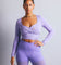 Reebok X Cardi B Women's Long Sleeve Crop Top Purple