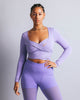 Reebok X Cardi B Women's Long Sleeve Crop Top Purple