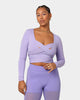 Reebok X Cardi B Women's Long Sleeve Crop Top Purple