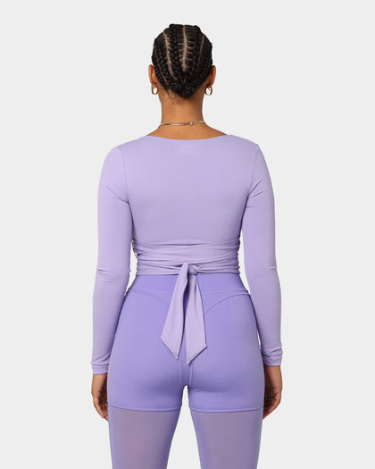 Reebok X Cardi B Women's Long Sleeve Crop Top Purple