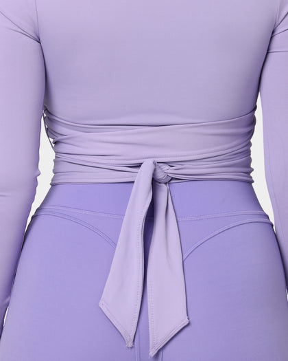 Reebok X Cardi B Women's Long Sleeve Crop Top Purple